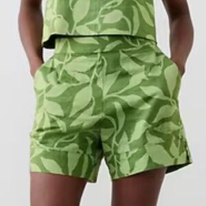 Linen-blend Pull On Short